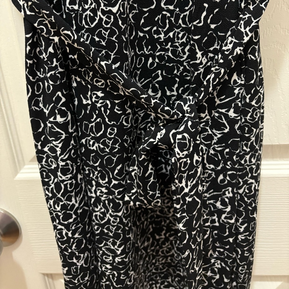 Nine West Black and White Pattern Wrap Dress - Picture 4 of 5